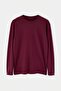 Antrasit Melanj-Bordo 2'li Paket %100 Pamuk Uzun Kol Regular/Normal Kesim T-Shirt TMNAW24TS00001 - 11