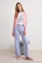 Çok Renkli Çizgili Yüksek Bel Straight Jeans TWOAW27JE00130 - 7