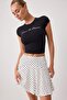 Ecru Polka Dot Short Skirt Regular Waist Short / Mini Soft Knitted Shorts & Bermuda Twoss26Sr00306 - 2