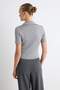 بلوزة أساسية مخططة باللون الرمادي*001-Grey Double Pack Striped Basic Blouse TWOSS26BZ00284 - 4