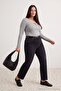 Black Contrast Stitched High Waist Medium Stretch Flare Spanish Jeans Tbbaw27Cj00004 - 5