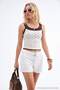 White Gabardine Short Belted Shorts & Bermuda Twoss26Sr00045 - 5