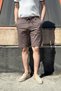 Men's, waist lace up, regular fit, Old Money Culture, cotton, linen woven shorts 24INP284