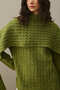 Hair Braid Knitted Sweater Oil Green - 8