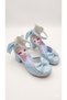 Girls' Elsali Blue Color Bow-Tie Small Comfortable Heels Stylish Dressy Shoes - 7