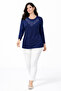 New Pattern Stone Embroidered Round Neck L Stretch Fabric Mother Combed Cotton Blouse 6670 - 3