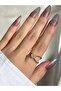 Women's Gold Color Stone Spiral Heart Ring - 2