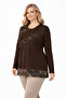 Women's Middle Age and Above Laser Print Patterned Mother Combed Cotton Blouse 30583 - 2