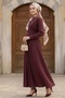 Bat Sleeve Modal Dress 1700 - Burgundy - 4