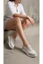 Women's Gray Mesh Comfortable Mother Shoes with Lace Detail 2.5cm Byndoz02 - 8