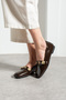 Daily Women's Brown Ballerina Flats with Straps and Gold Buckle, Silent, Lightweight, Soft Sole and Comfortable Shoes 479 - 5