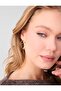 Gold Color Spiral Figured Big Stone Earrings - 5