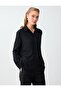 Black Long Sleeve Lace Detailed Short Woven Shirt - 3