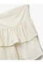 Textured Wrinkled Fabric Layered Ruffled Strapless Top - 5
