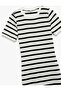 Mini Crew Neck Short Sleeve Ribbed Slim Fit Dress - 8