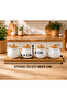 Bamboo stand 7-piece porcelain spice jar set with bamboo lids - spice storage container jar set - 3