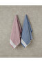 Ornate Stripe Cotton Yarn Dyed Face Towel Ecru - Blue - 3