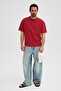 Dunno Men's 100% Organic Cotton Round Neck Regular Fit Red T-Shirt - 4