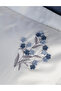 Veria Embroidered & Handcrafted Cotton Sateen Duvet Cover Set - Navy Blue - 3