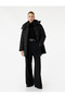 Lined Pocket Zippered Long Sleeve Water Repellent K Hooded Inflatable Coat