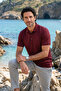 Men's Polo Collar Corn Cotton Short Sleeve Buttoned Embossed Detailed Kagi Claret Red T-Shirt - 5311