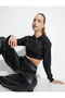 Hooded Crop Sports Sweatshirt Zebra Pattern Long Sleeve - 2