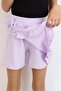 Girl's Shorts Skirt with Bow Accessories and Ruffles, Ages 6-10, Light Lilac - 2