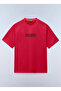 تي شيرت رجالي S-BOX LOGO SS 1-NP0A4IFLRAQ1 أحمر مستدير ذو قصة عادية وقصة مستقيمة - 4