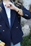 Navy Blue Buttoned Double Breasted Blazer Prive - 4