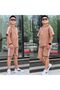 Hooded Shorts Sofya Linen Fabric 2-Piece Men's Suit - 2