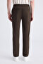 Ds Damat Relaxed Fit (Pile-Free) Brown Diagonal Tencel ™ Cotton Blend Lycra Jogger Pants - 3