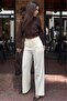 Cream Premium High Waist Pleated Trousers Mg2717 - 5