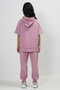 Girl's Two Thread Fabric Short Sleeve Hooded Tracksuit Set - 6