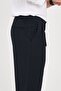 Men's Navy Blue Baggy Fit Elastic Waist Double Pleated Comfortable and Stylish Fabric Trousers - 8