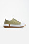 Raul Women's Rubber Laced Light Sole Genuine Leather Sneaker Water Green/White
