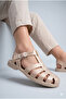 S10346 Bıarritz Metal Milky Brown Women's Sandals - 2