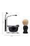 Professional Manual Shaving Kit, Beard Razor Brush Bowl Stand for Men - 3