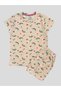 Girl's 100% Cotton Pink Rainbow Patterned Short Sleeve Shorts Summer Pajama Set - 3