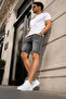 Men's Slim Fit Jean Shorts Lycra Slim Fit Denim Shorts C342- Makedon - 7