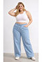 New Season-High Waist Elastic Open Ice Wide Leg Pants - Flexible and Comfortable Cut Jeans - 4