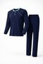 Men's Interlock Comfortable Fit Zero Collar High Quality Cotton Pajama Set 16670 - 4