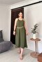 Women's Adjustable Straps Aerobine Fabric Long Dress - Sweat-Proof Summer Maxi Length - 6