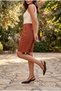 Women's Stiletto Pointed Toe Open Back Gold Metal Heel Classic Heeled Shoes Rente Brown Suede - 2