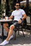 Men's Denim Shorts Slim Fit Jean Shorts - C342 - 7