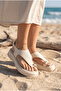 Maia Clara Women's Flip Flops Sandals 00121060 Beige - 2