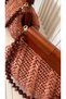 Handmade Wicker Wooden Clutch Handbag in Brown Color (37X22Cm) - 8