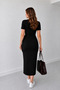 Women's Side Tie Modal Black Long Dress - 2