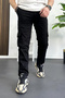 Men's Regular Cargo Pocket Pants Black Edw232 - 2