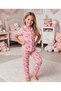 Hello Kitty Themed Thin Milan Fabric Pink Shirt Collar Buttoned Short Sleeve Spring Seasonal Girls' Pajama Set - 2