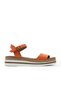 Orange Leather Women's Flat Sandals 01Wq1612